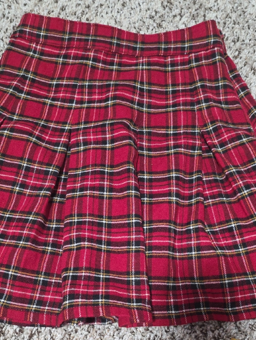 Hollister Red Plaid Circle Skirt